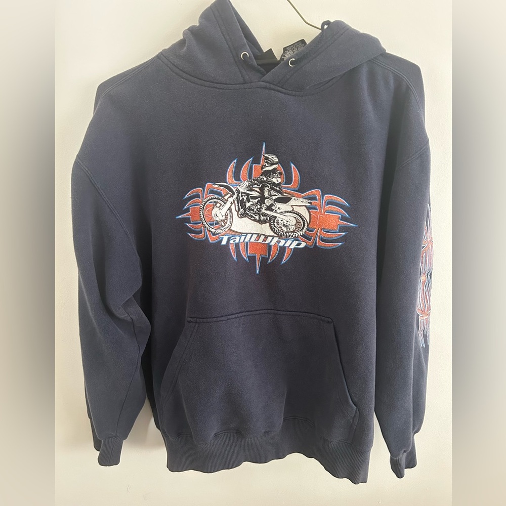 Athletech Dark Blue Motorcycle Graphic Hoodie